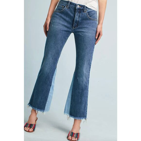 Anthropologie Pilcro High Rise Two Tone Flare Jeans Size 26 - Picture 2 of 7